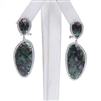 Silver Earring with Ruby-Zoisite and White CZ