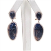 Silver Earring (Rose Gold Plated) with Sapphire & White CZ