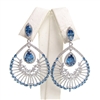 Silver Earrings with White and Sapphire CZ