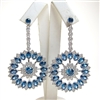 Silver Earrings with White and Sapphire CZ