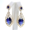 Silver Earring (Gold Plated) with Dark Tanzanite CZ