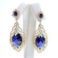 Silver Earring (Gold Plated) with Dark Tanzanite CZ