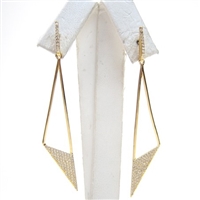 Silver Earring (Gold Plated) with White CZ