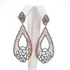 Silver Earrings (Rose Gold and Black Rhodium Plated) with White CZ