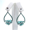 Silver Earrings  with White and Light Emerald CZ