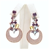 Silver Earrings (Rose Gold Plated) with Multi-Colored CZ