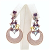 Silver Earrings (Rose Gold Plated) with Multi-Colored CZ