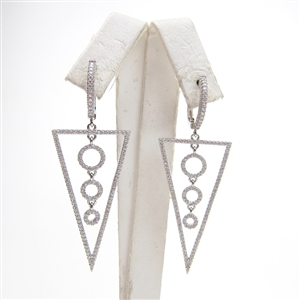 Silver Earrings with White CZ