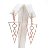 Silver Earrings (Rose Gold Plated) with White CZ