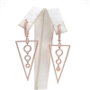 Silver Earrings (Rose Gold Plated) with White CZ