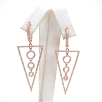 Silver Earrings (Rose Gold Plated) with White CZ