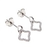 Silver Earrings with White CZ