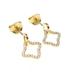 Silver Earrings (Gold Plated) with White CZ