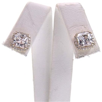 Silver Earring (Gold Plated) with White CZ