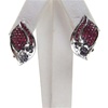 Silver Earrings w/ White & Ruby CZ