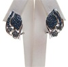 Silver Earrings w/ White & Sapphire CZ