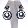 Silver Earrings w/ White & Sapphire CZ