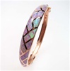 Silver Bangle (Rose Gold Plated) w/ Inlay Created Opal