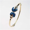 Silver Bangle (Gold Plated) w/ Inlay Created Opal (Sea Shells)