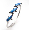 Silver Bangle w/ Inlay Created Opal (Dolphins)