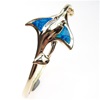 Silver Bangle (Gold Plated) with Inlay Created Opal (Sting Ray)