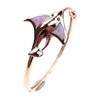Silver Bangle (Rose Gold Plated) with Inlay Created Opal (Sting Ray)