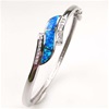 Silver Bangle with Inlay Opal & White CZ