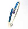 Silver Bangle (Gold Plated) with Inlay Created Opal, White & Tanzanite CZ