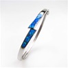 Silver Bangle with Inlay Opal