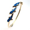 Silver Bangle (Gold Plated) w/ Inlay Created Opal