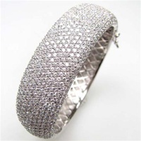 Silver Bangle w/ White CZ