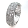 Silver Bangle with White CZ