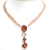 Silver Necklace (Rose Gold Plated) w/ Dark Champagne CZ