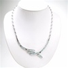 Silver Necklace with Inlay Created Opal