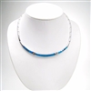 Silver Necklace with Inlay Created Opal