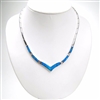 Silver Necklace with Inlay Created Opal