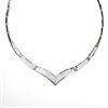 Silver Necklace with Inlay Created White Opal