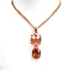 Silver Necklace (Rose Gold Plated) w/ Dark Champagne CZ