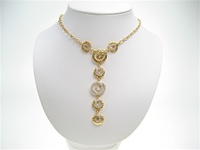 Silver Necklace w/ White CZ (Gold Plated)