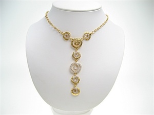 Silver Necklace w/ White CZ (Gold Plated)