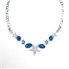 Silver Necklace (Rhodium Plated) w/ Inlay Created Opal
