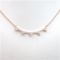 Silver Necklace (Rose Gold Plated) with White CZ