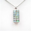 Silver Pendant w/ Inlay Created Opal