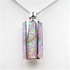 Silver Pendant w/ Inlay Created Opal