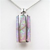 Silver Pendant with Inlay Created Opal