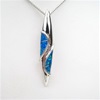 Silver Pendant w/ Inlay Created Opal