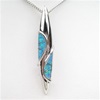 Silver Pendant w/ Inlay Created Opal