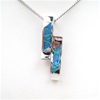 Silver Pendant w/ Inlay Created Opal