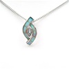 Silver Pendant w/ Created Opal & Blue Topaz