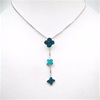 Silver Pendant with Inlay Created Opal